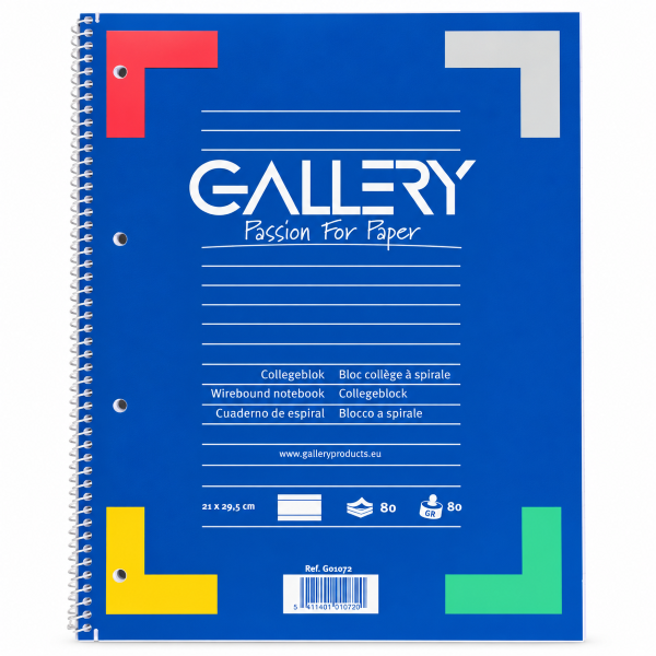 Collegeblok Gallery A4 80 vel
