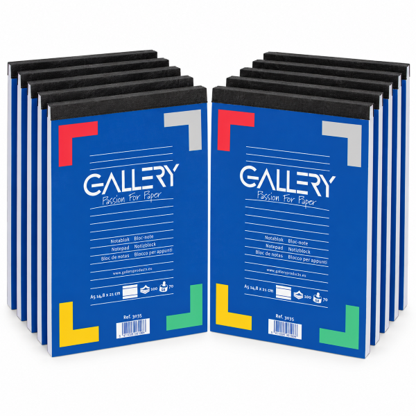10 Schrijfblokken Gallery A5 100 vel