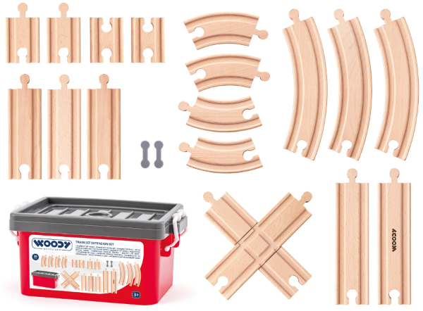 Woody 20-delige set rails etc. 92108