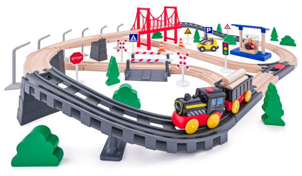 Woody Treinset 80-delig 92111