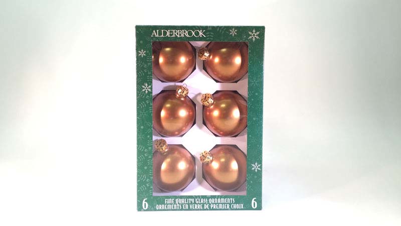 6 glas ballen 7 cm goud mat