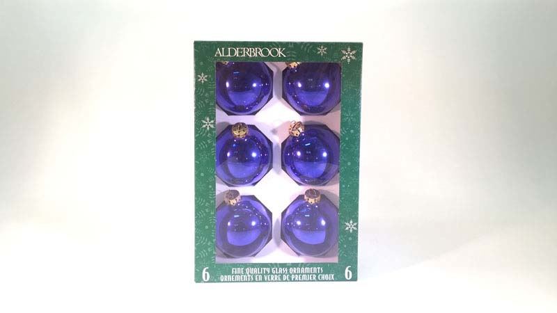 6 glas ballen 7 cm blauw glans