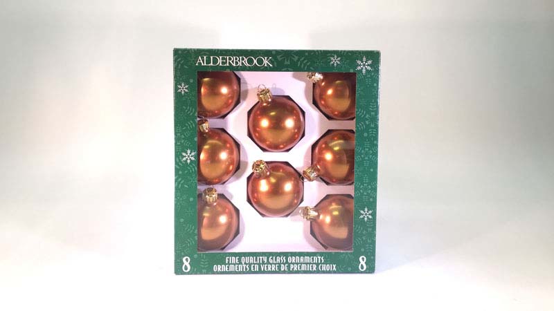 8 glas ballen 6 cm goud mat